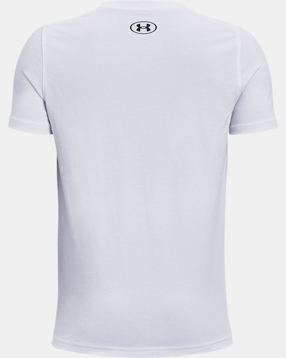 Boys' UA Cotton Short Sleeve, White, pdpMainDesktop image number 1